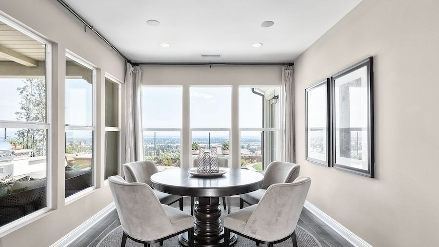 Bright modern room with flush-mount ceiling speakers