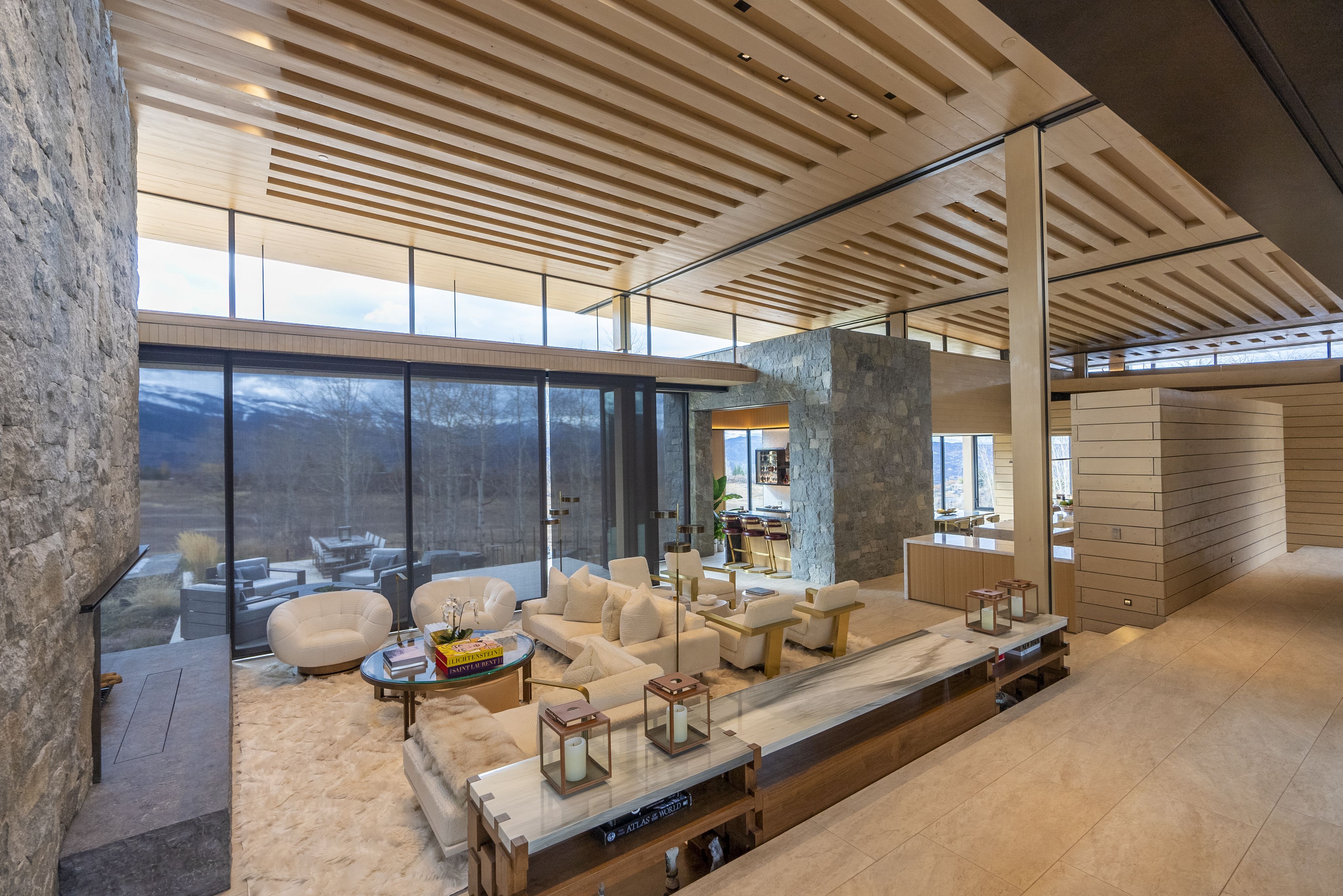 Outdoor landscape with architectural audio