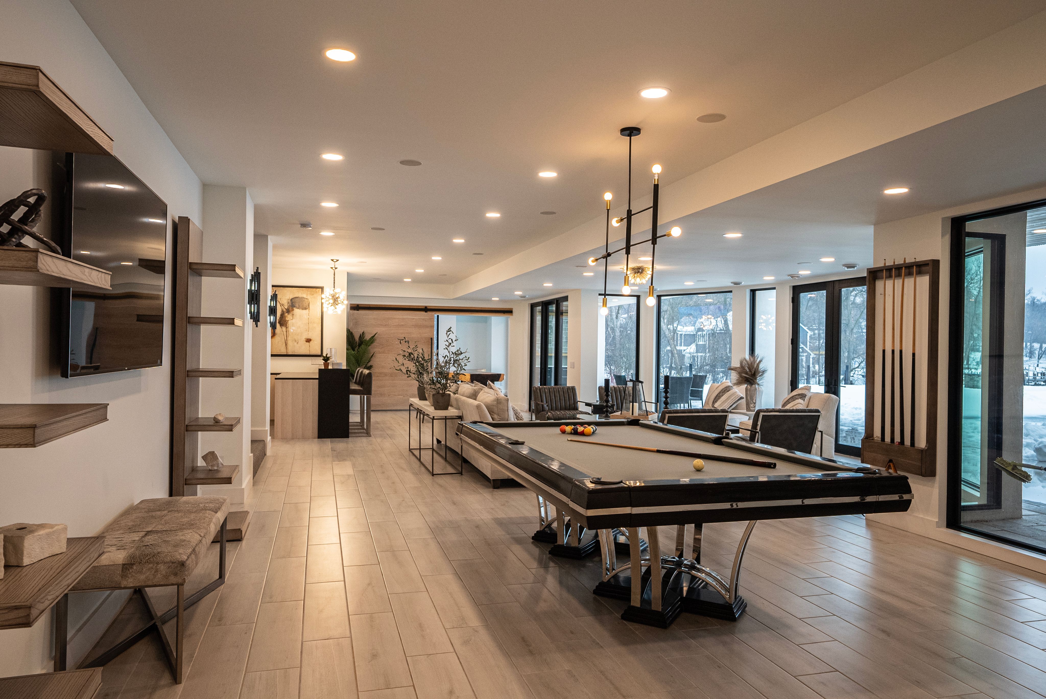 Elegant smart lighting design in modern living space