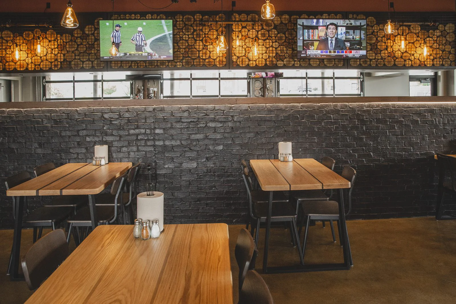A hospitality venue with distributed audio and displays