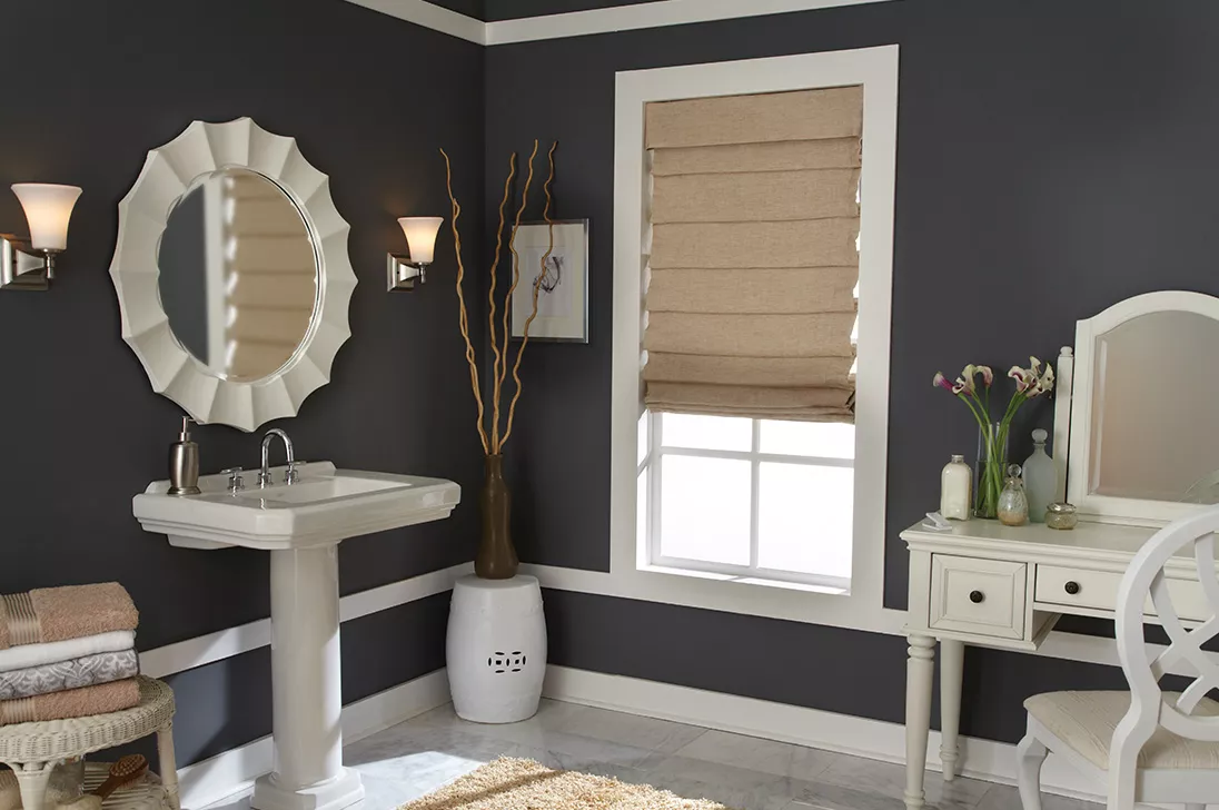 Lutron blackout motorized shades in Greenville home