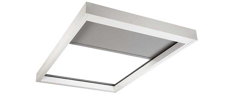 Skylight and angled window shades