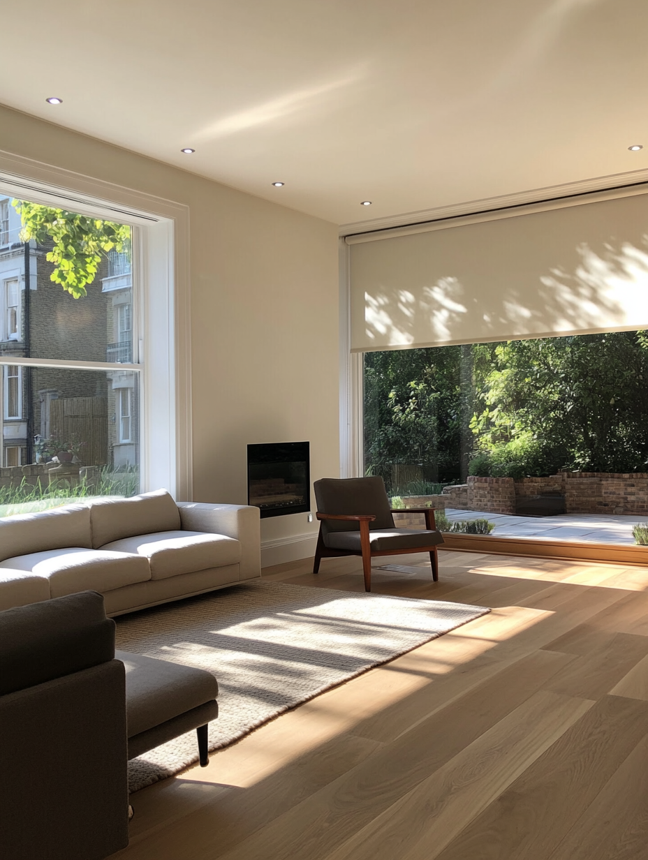 Home Lving Room with Modern Shades
