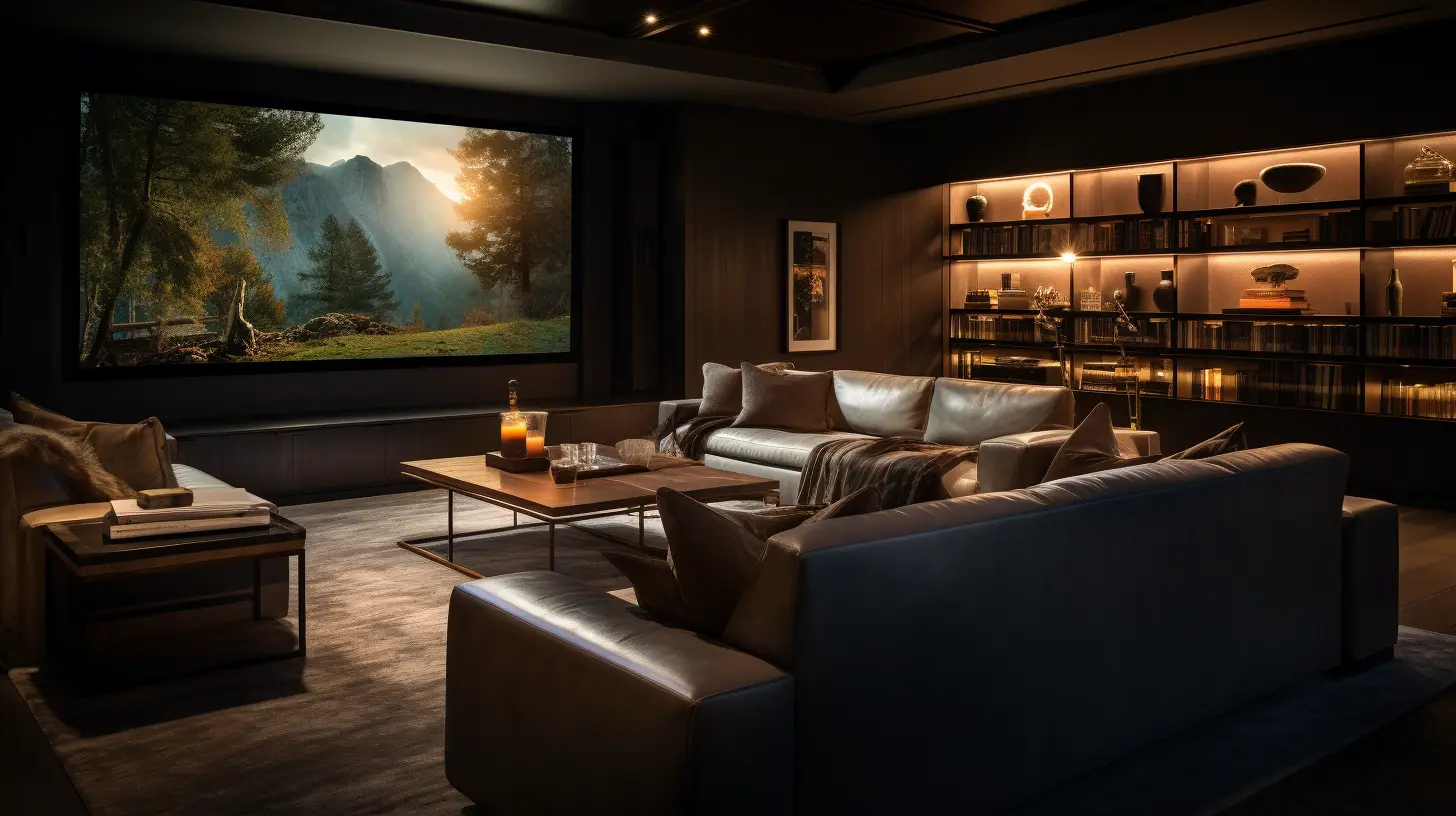 luxury media room design with acoustic panels and premium surround sound system